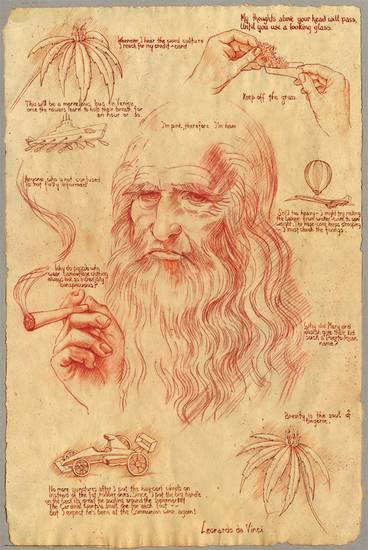 Leanardo DaVinci Pot Poster - HalfMoonMusic