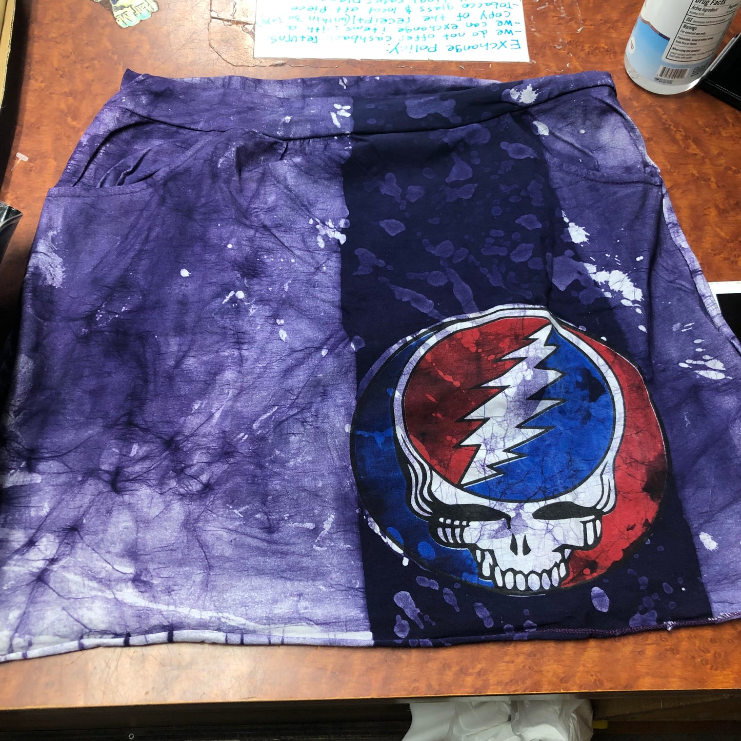 Womens Cotton SYF Lycra Batik Mini Skirt w/ Pockets - HalfMoonMusic