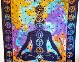 Tie Dye Yoga Tapestry - HalfMoonMusic