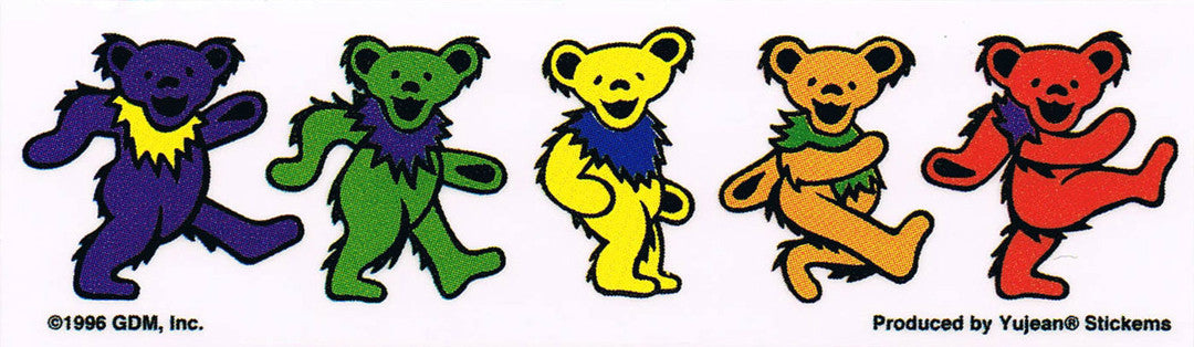 Grateful Dead Dancing Bear Window Sticker - HalfMoonMusic