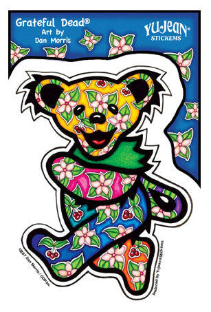 Grateful Dead Flower Bear Sticker - HalfMoonMusic