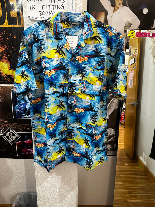 Men's Button Down Hawaiian Print Shirt