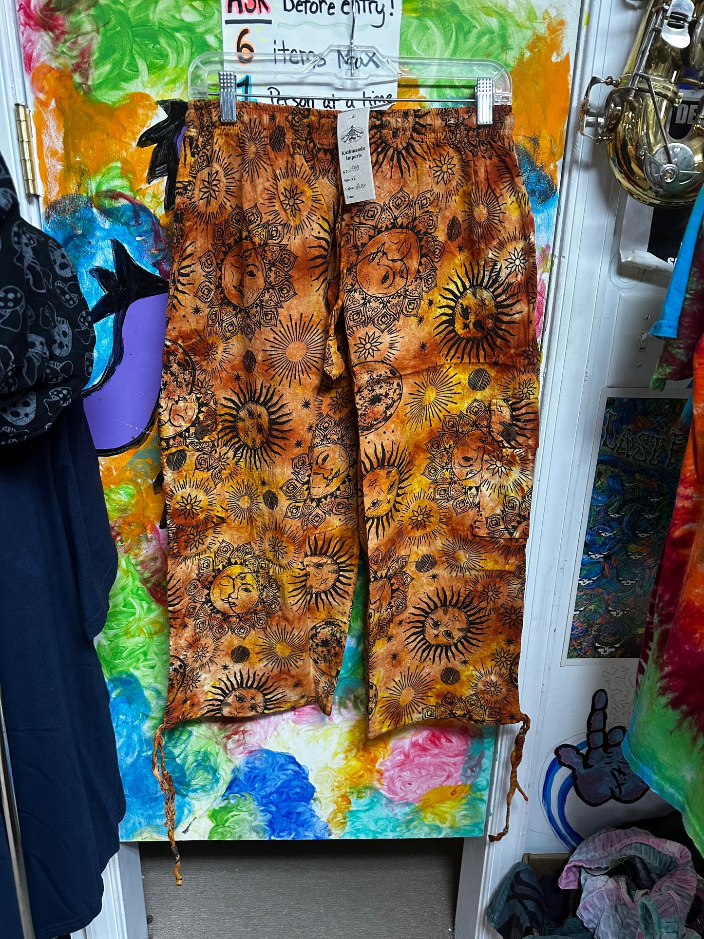 Men's Sun & Moon Tie Dye Clam Diggers