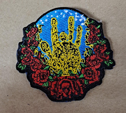 Grateful Dead Jerry Hand Roses Patch - HalfMoonMusic