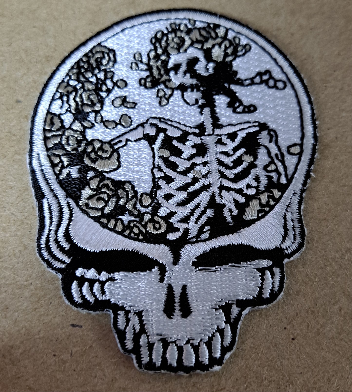 Grateful Dead Bertha Steal Your Face Black & White Patch - HalfMoonMusic