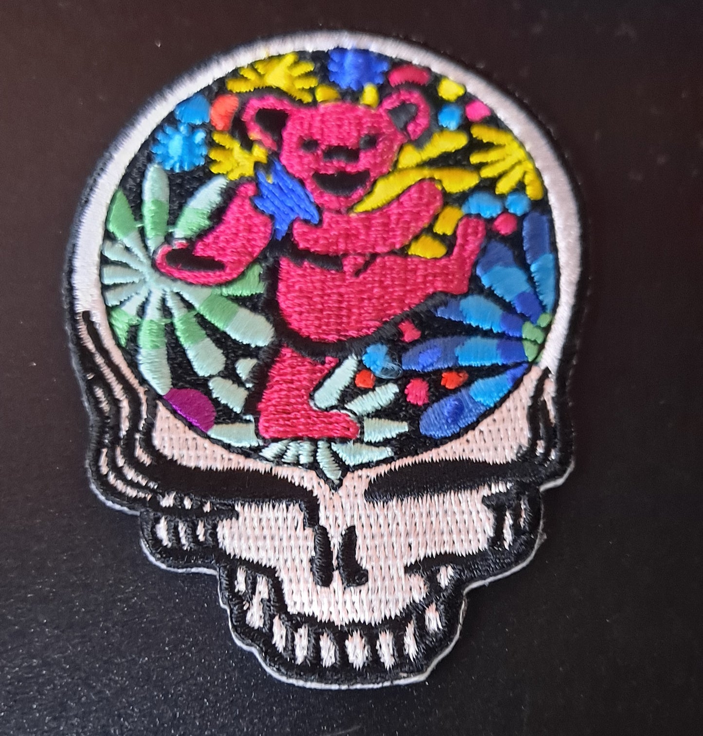 Grateful Dead Dancing Bear Flower Stealie Patch - HalfMoonMusic