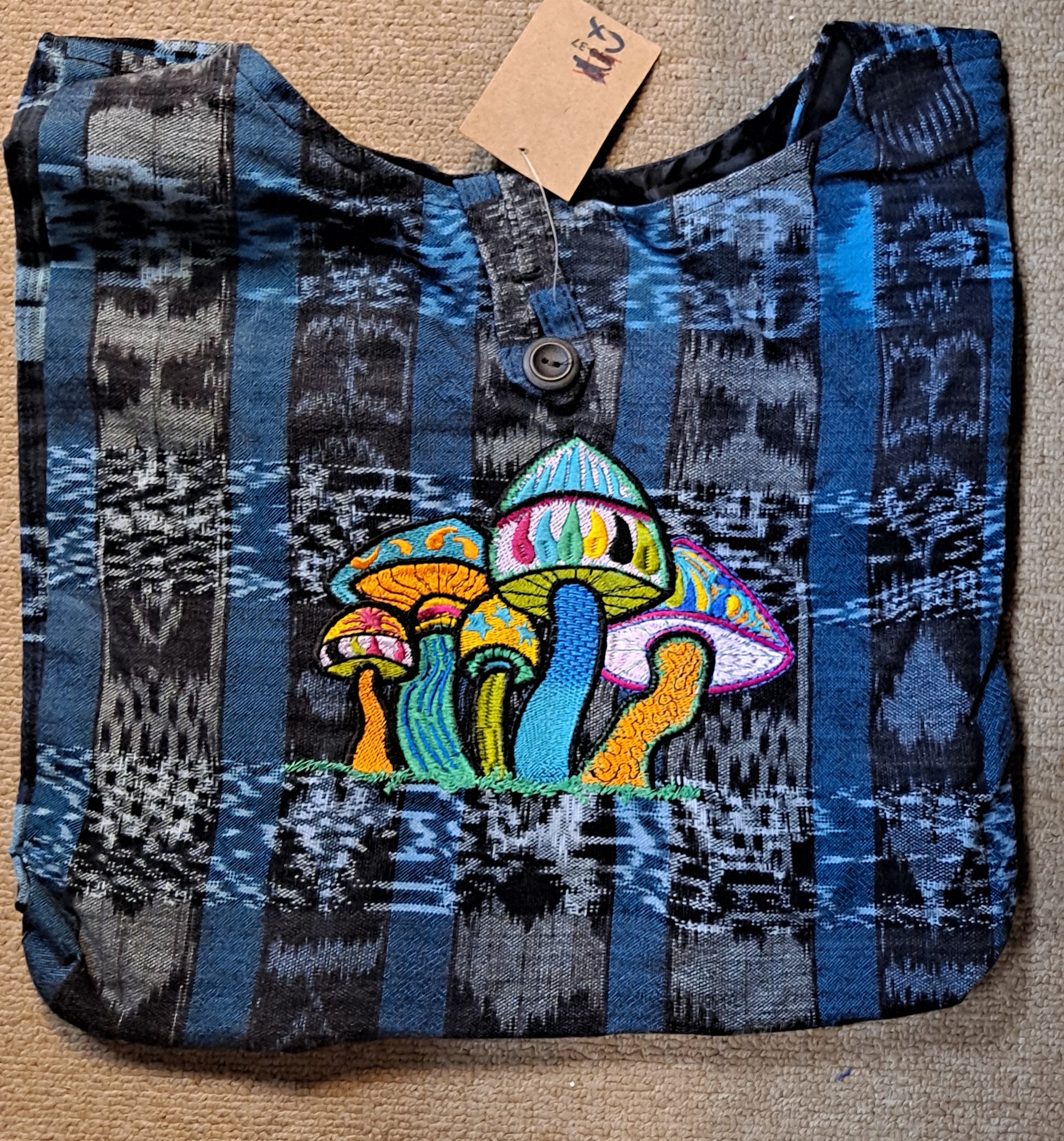 Erika Woven Mushroom Embroidery Bag - HalfMoonMusic