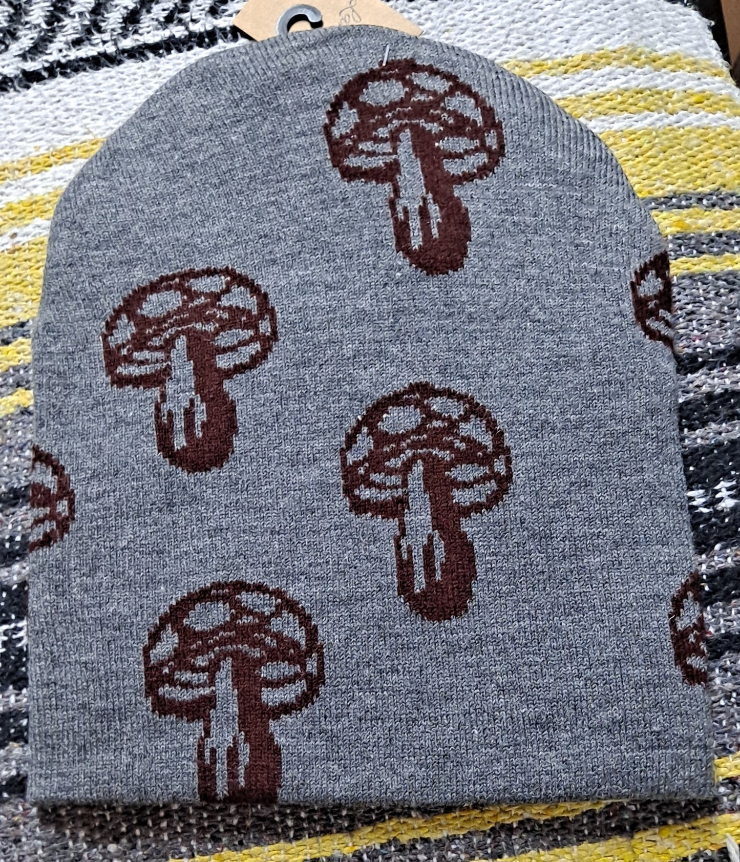 Mushroom Print Classic Beanie - HalfMoonMusic