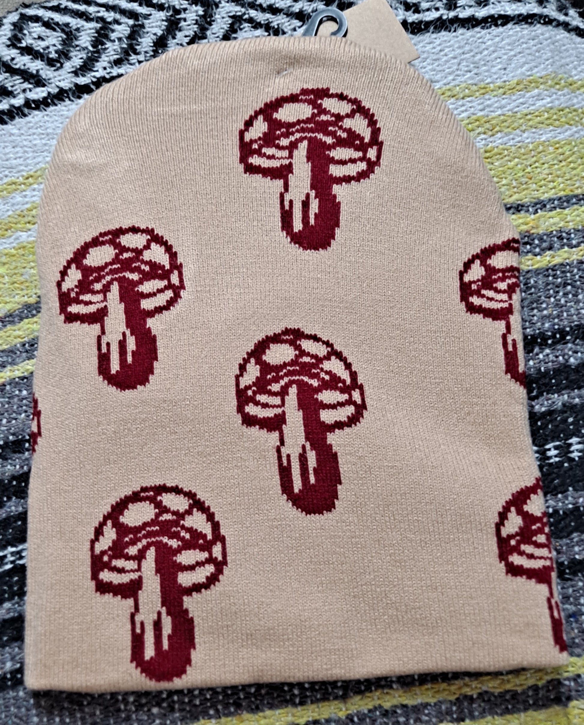 Mushroom Print Classic Beanie - HalfMoonMusic