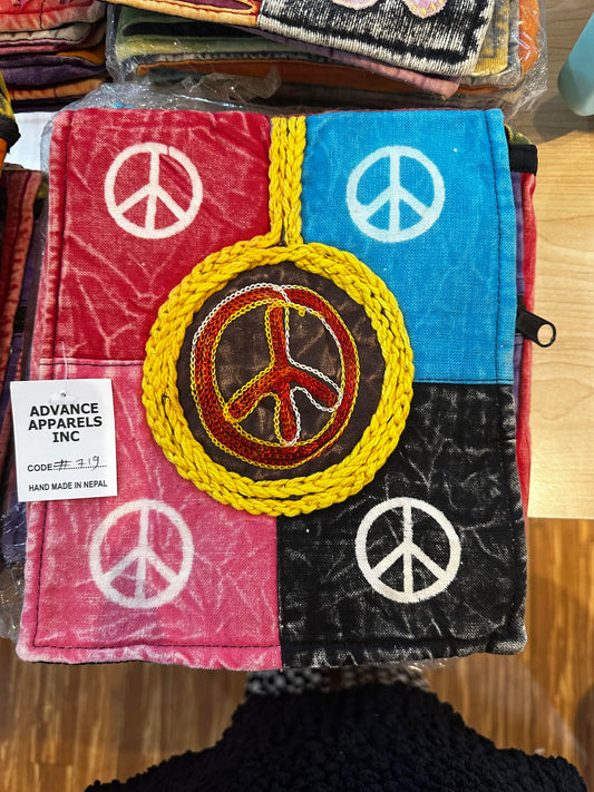 Braided Circle Peace Passport Bag