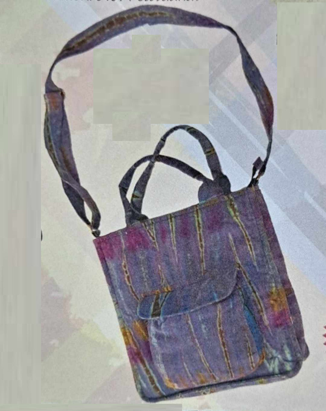 Tie-Dye Corduroy Shoulder Tote Bag