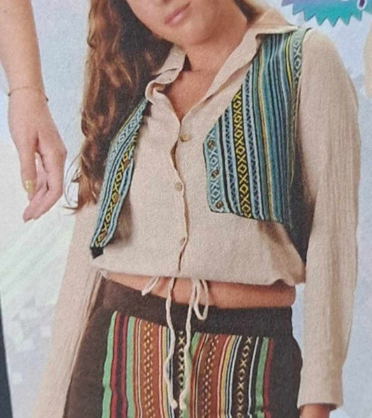 Women's Corduroy & Gheri Short Halter Vest