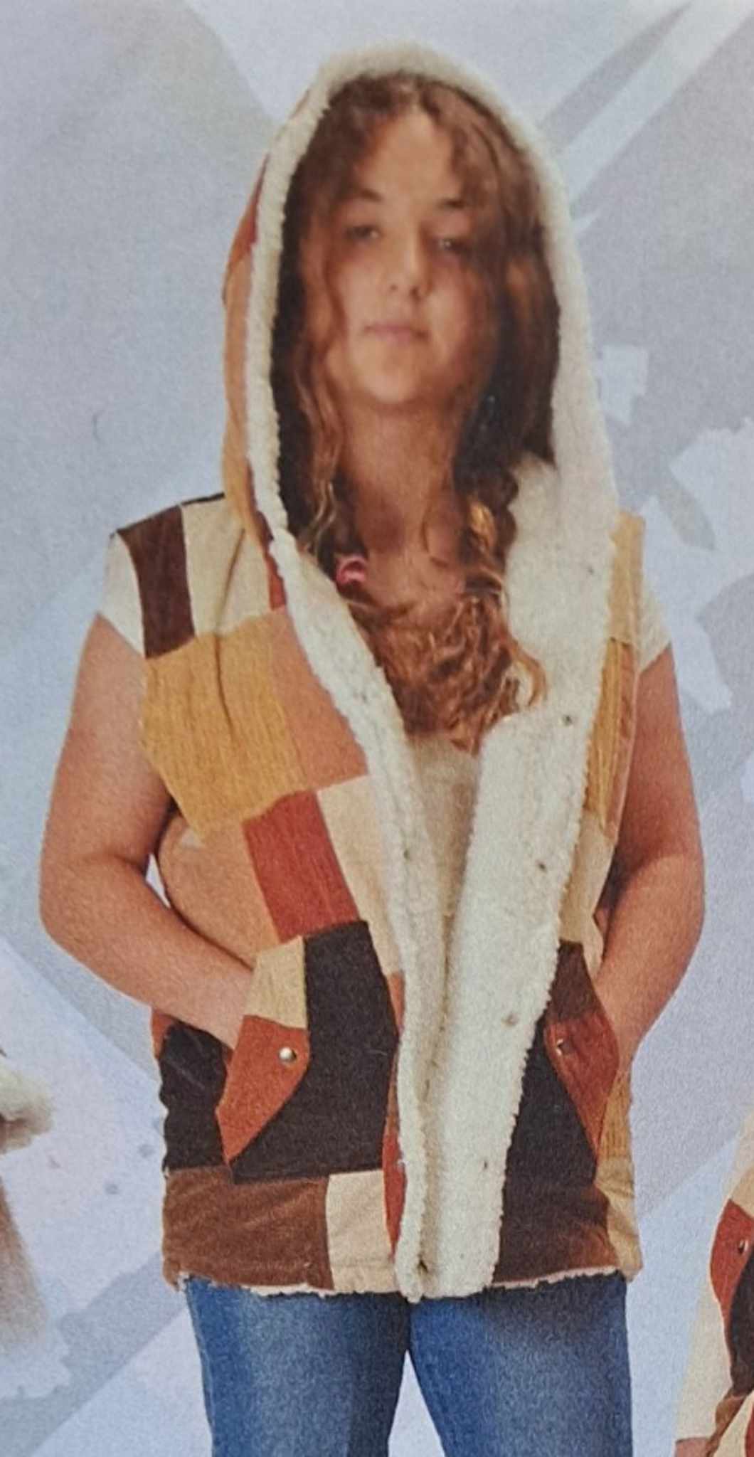 Unisex Corduroy Patchwork Sherpa Fleece Lined Hoodie Vest