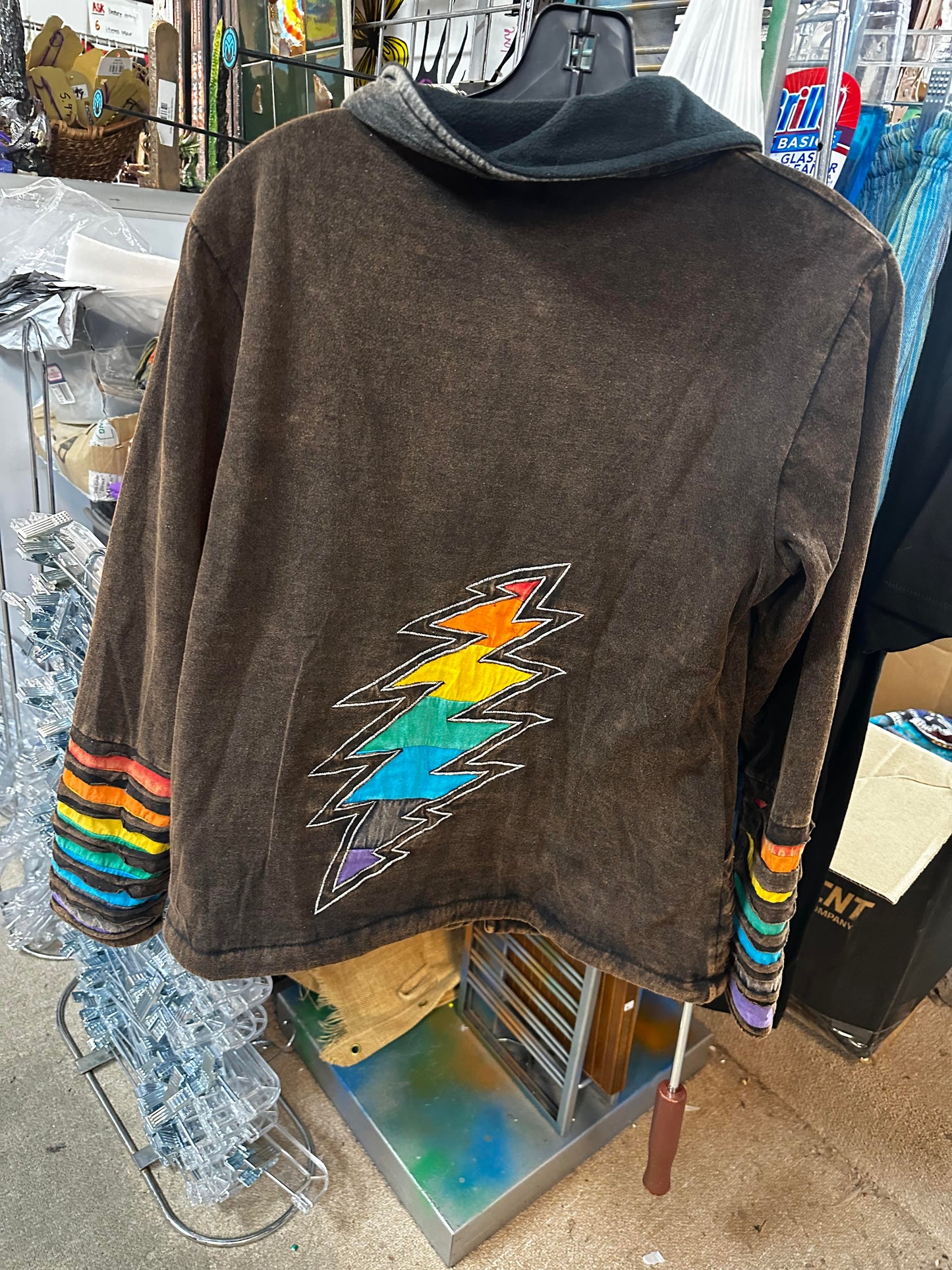 Women's Razor Cut Rainbow Bolt Embroidered Jacket