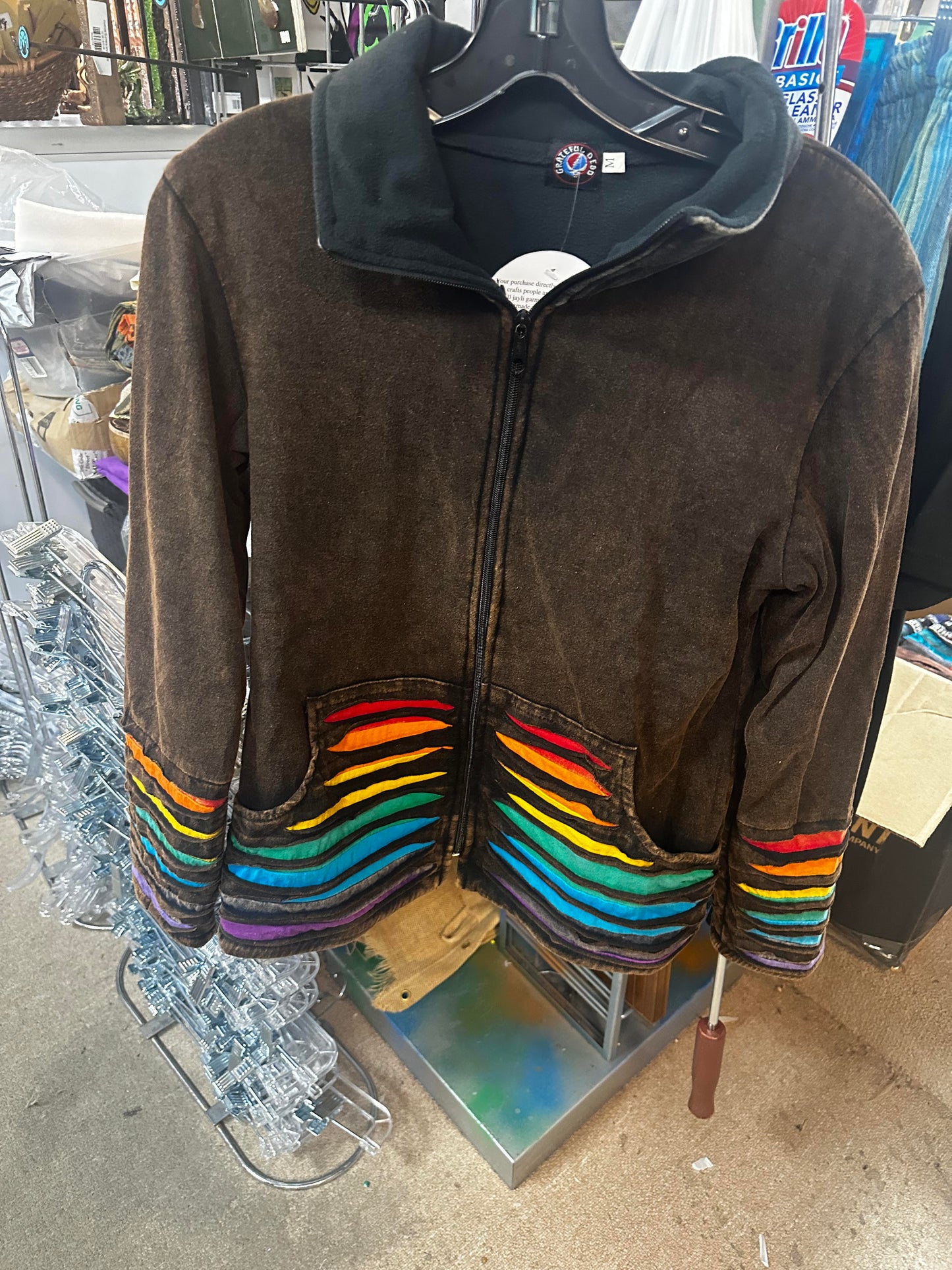 Women's Razor Cut Rainbow Bolt Embroidered Jacket
