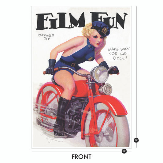 Film Fun Cycle Girl Large Format Poster Print