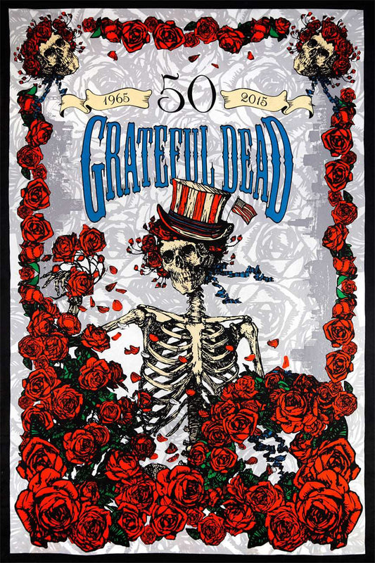 3D Grateful Dead 50th Anniversary Bertha Tapestry - HalfMoonMusic