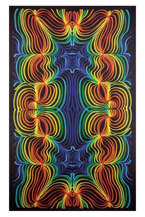 3-D Rainbow Vibrations Tapestry - HalfMoonMusic