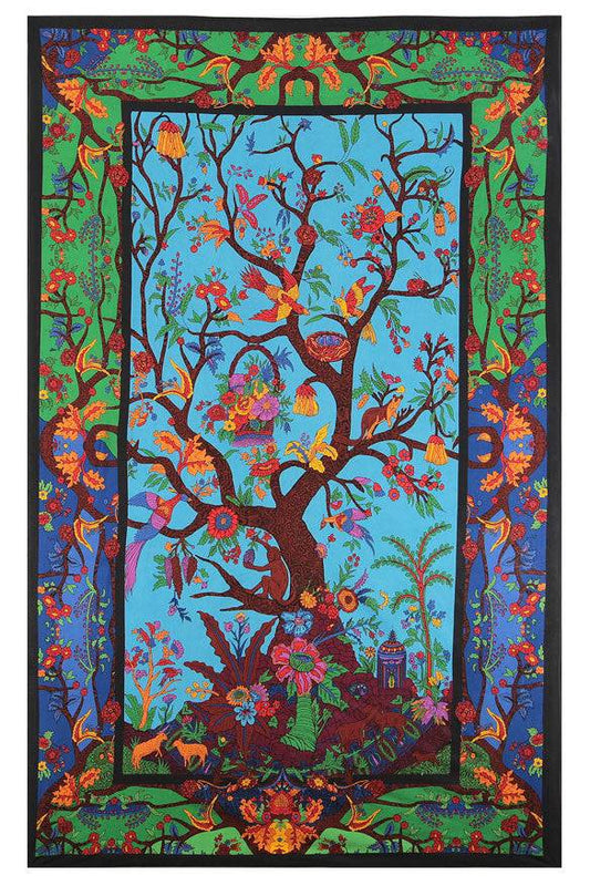 3-D Tree Of Life (Cotton) Tapestry - HalfMoonMusic