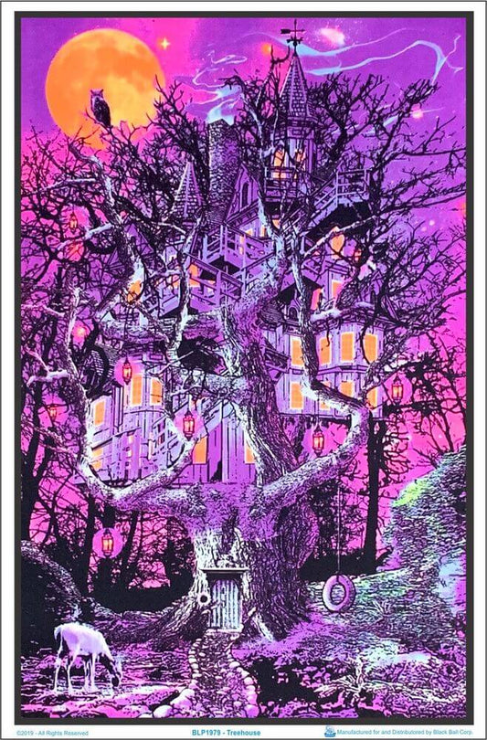Treehouse Blacklight Poster