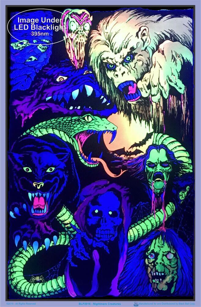 Nightmare Creatures Blacklight Poster