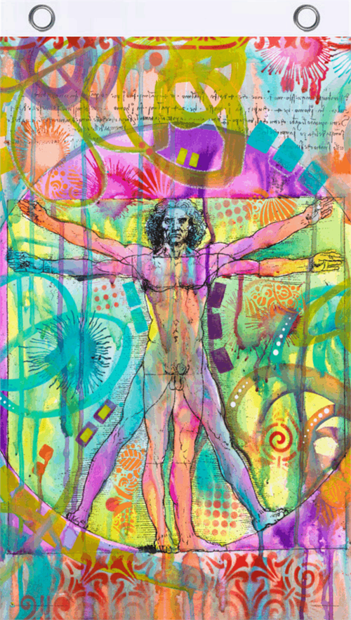 Vitruvian Man Blacklight  Flag