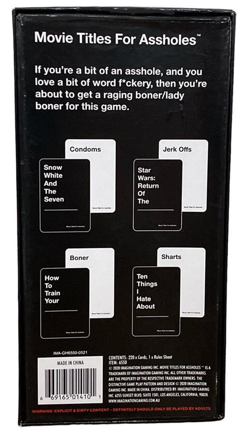 Movie Titles For Assholes Game