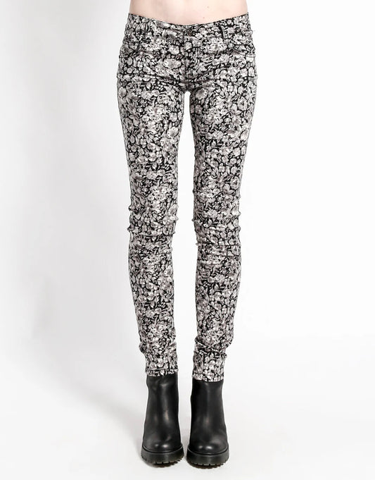 Women's Tripp NYC Grey Shadow Flower Skinny Pants