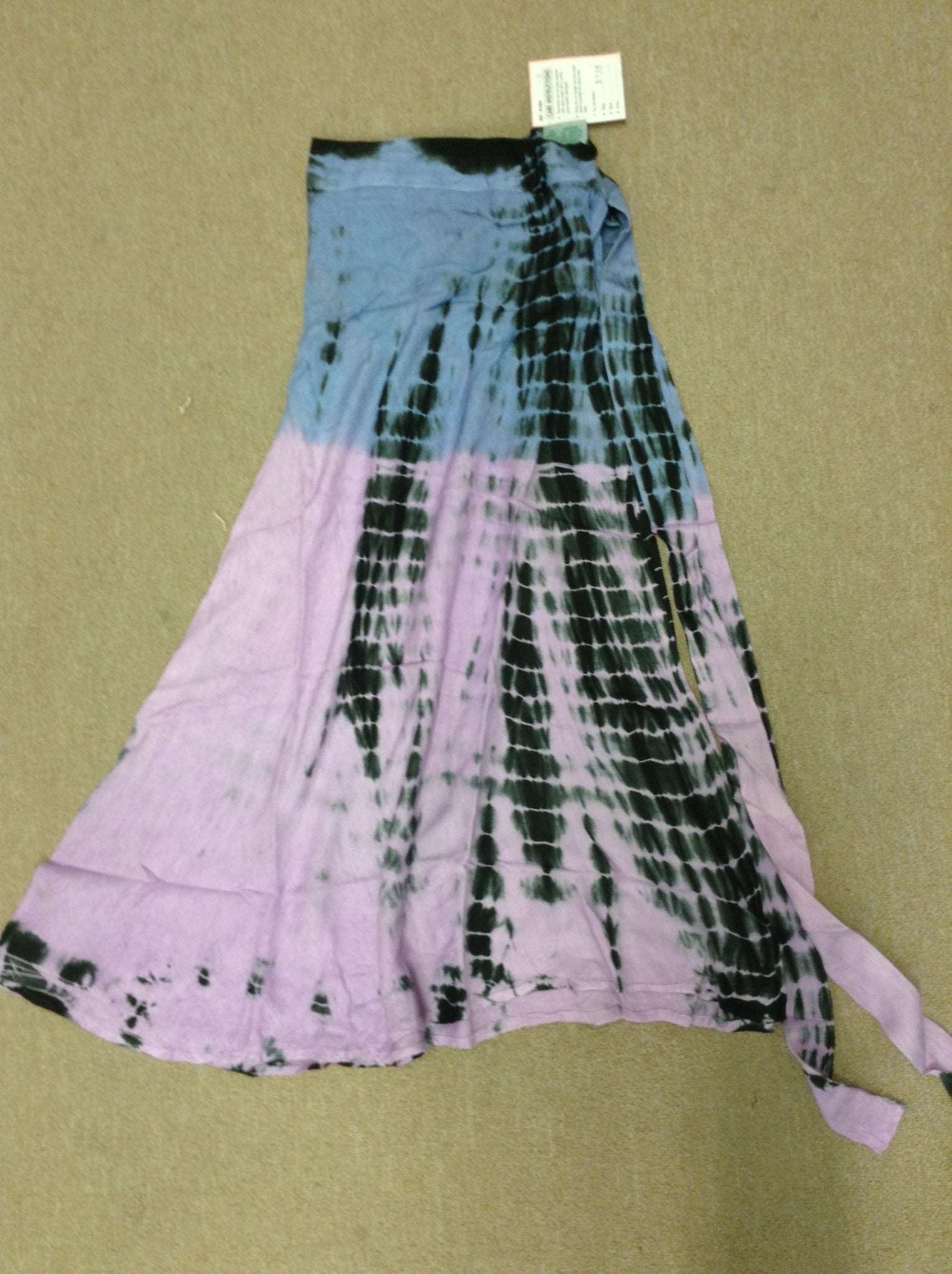 Assorted Rayon Tie Dye Wrap Skirt - HalfMoonMusic