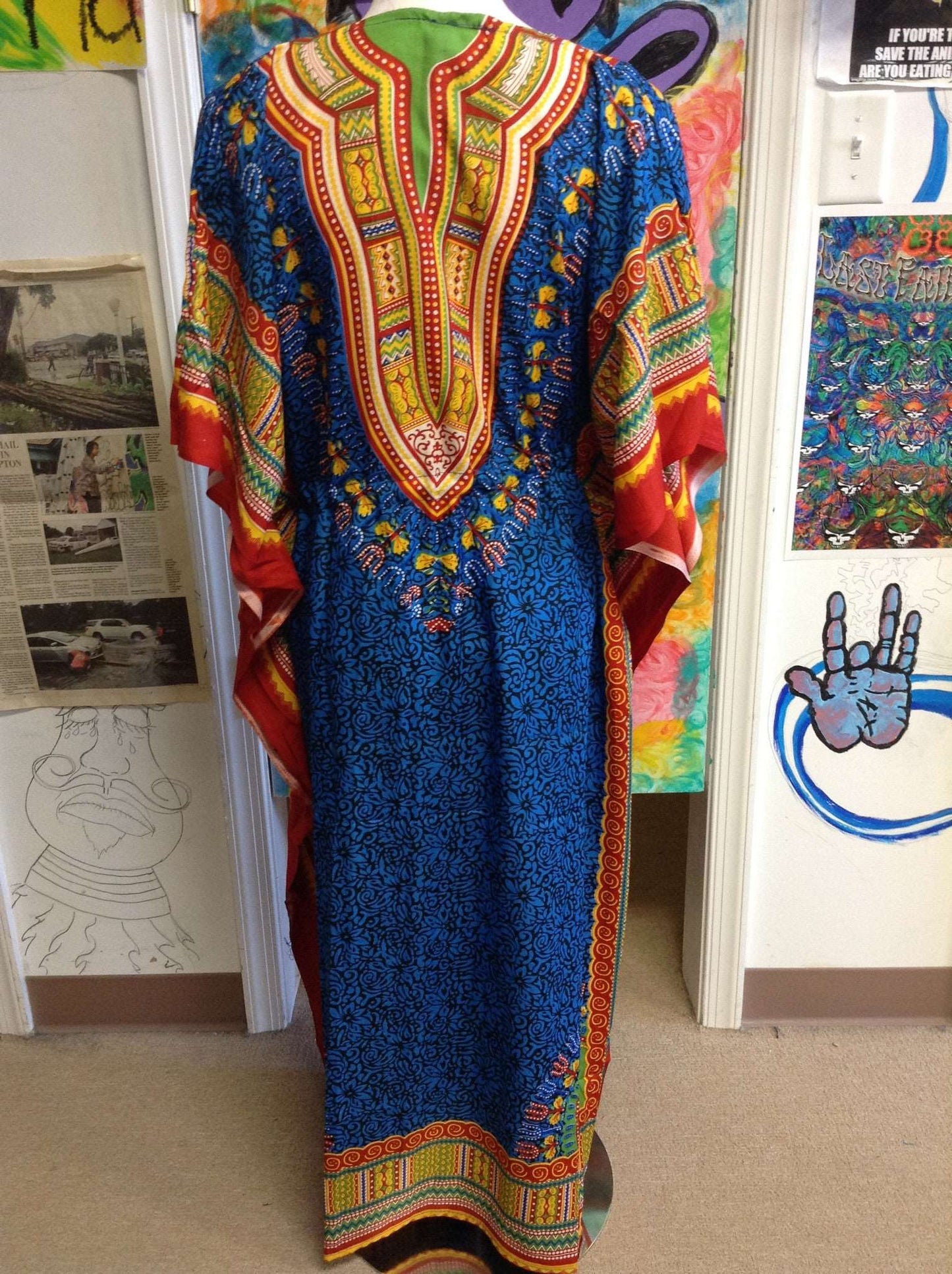 African Print Dashiki Dress - HalfMoonMusic