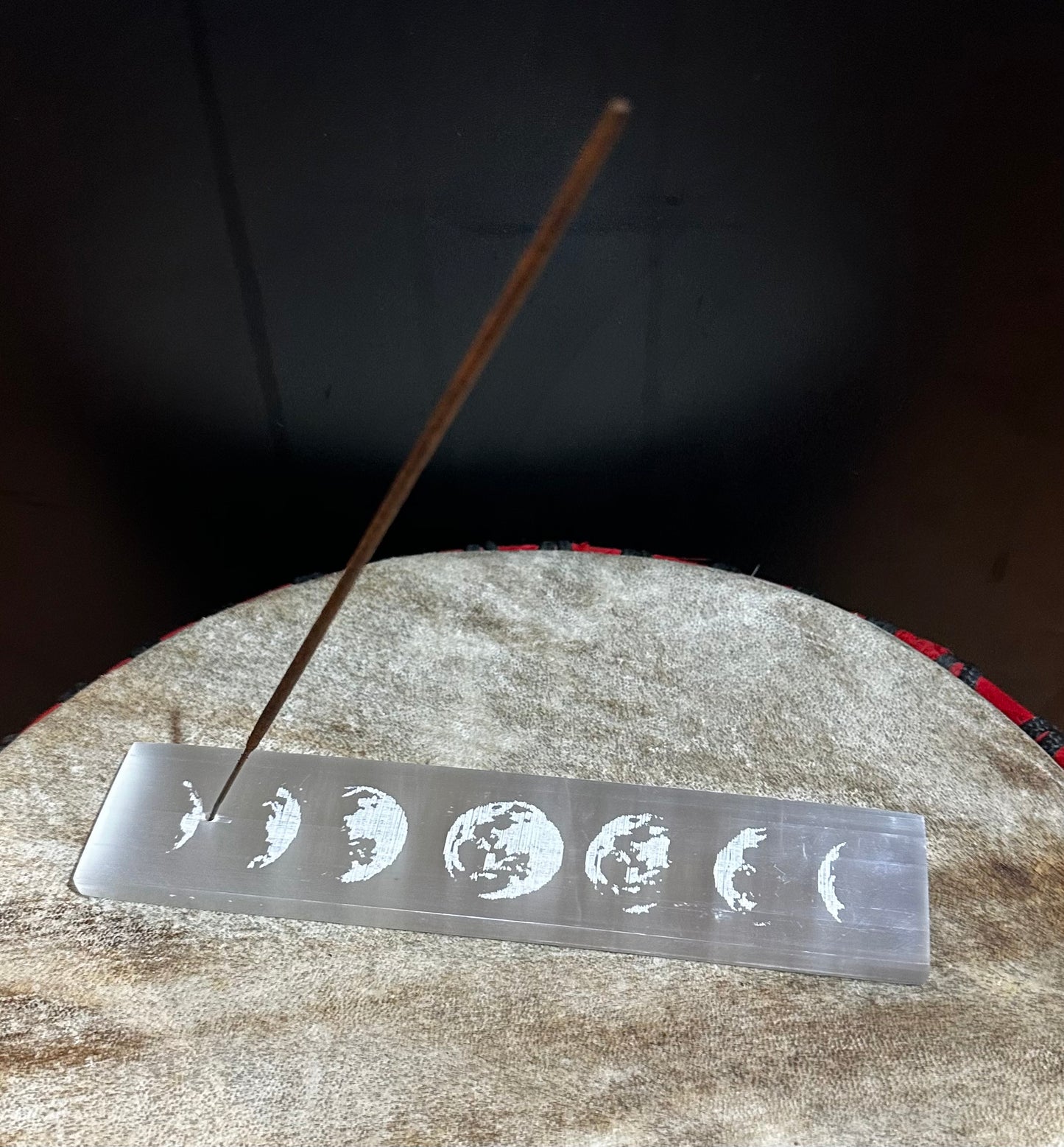Selenite Moon Phase Incense Burner - HalfMoonMusic