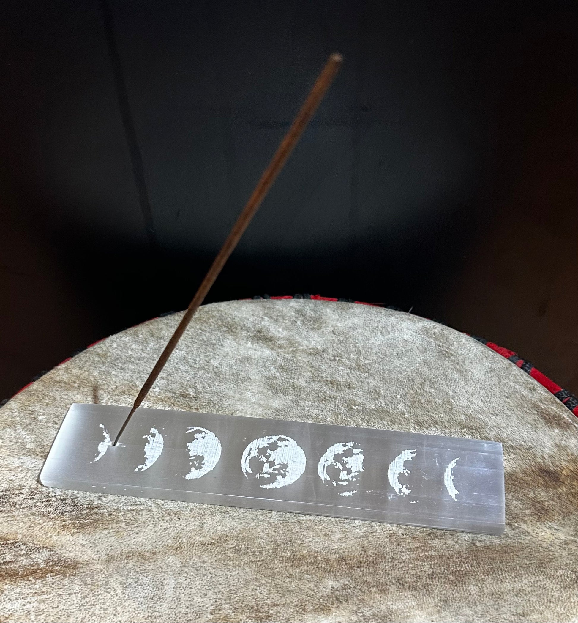 Selenite Moon Phase Incense Burner - HalfMoonMusic