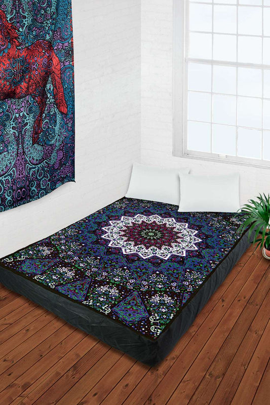 3D Purple Star Tapestry Air Mattress Cover - HalfMoonMusic