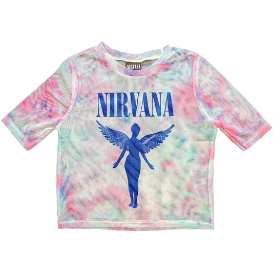 Nirvana Angelic Blue Mesh In Utero Womens Crop top Tshirt