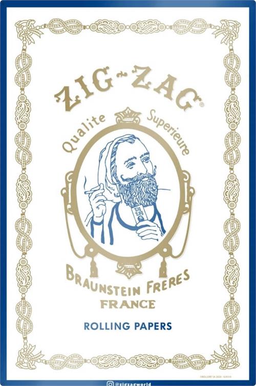 Zig Zag Original White Tin Sign