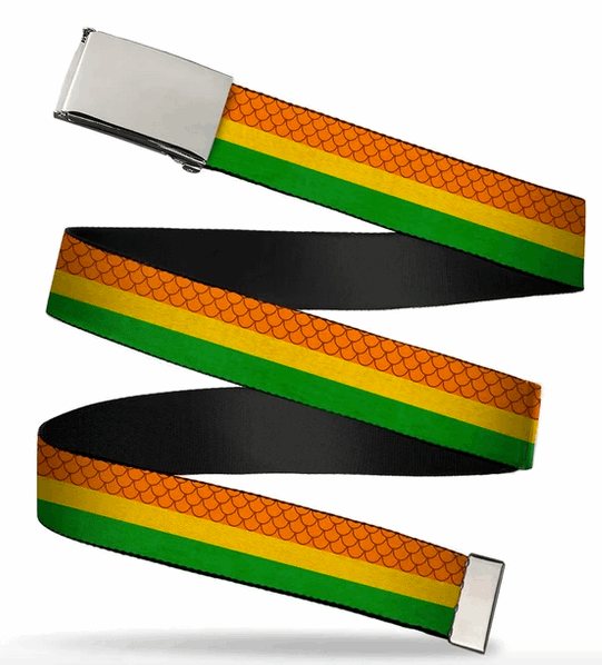 Aquaman Rasta Stripe Clamp Buckle Belt - HalfMoonMusic