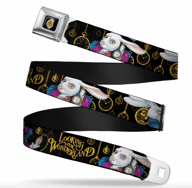 Alice In Wonderland White Rabbit Seatbelt Buckle Belt - HalfMoonMusic