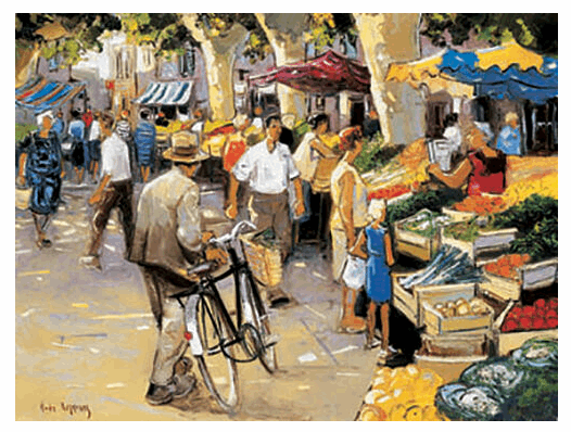 Au marché Art Print - HalfMoonMusic