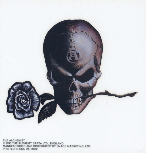 Alchemy Skull & Rose Static Sticker - HalfMoonMusic