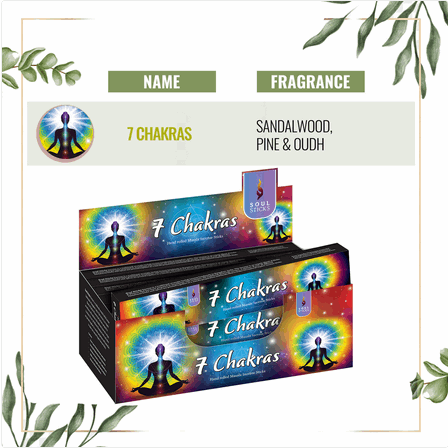 7 Chakras Natural Incense Sticks - HalfMoonMusic
