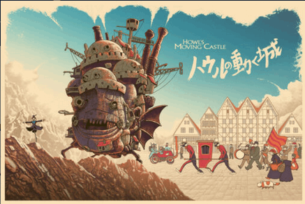 11x17 Howl's Moving Castle Countertop Poster - HalfMoonMusic