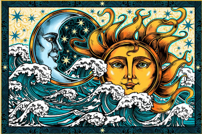 3D Sunrise Tapestry 60x90 - HalfMoonMusic