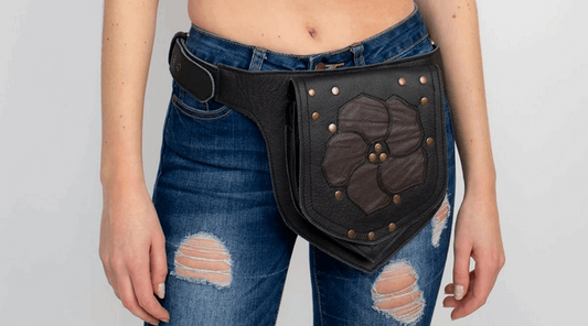 Applique Leather Belt Bag - HalfMoonMusic