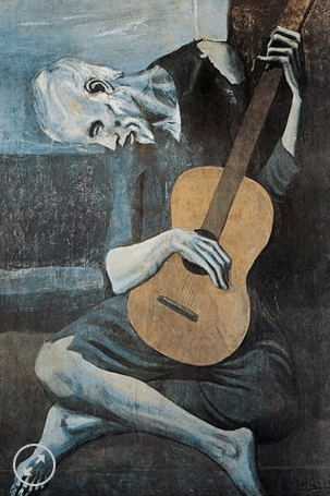 11x17 The Old Guitarist Countertop Poster - HalfMoonMusic