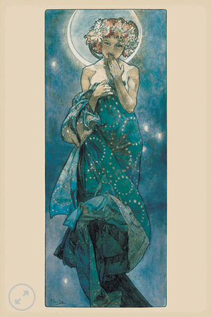 11x17 Mucha Moon Countertop Poster - HalfMoonMusic