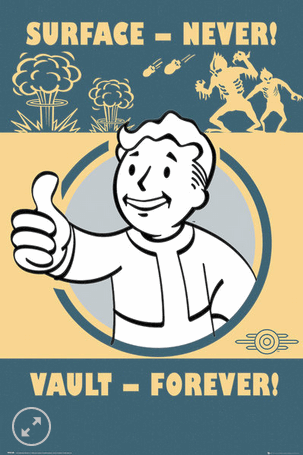 11x17 Fallout Vault Boy Countertop Poster - HalfMoonMusic