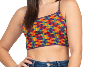 Women's Space Tie-Dye Crochet Halter Top - HalfMoonMusic