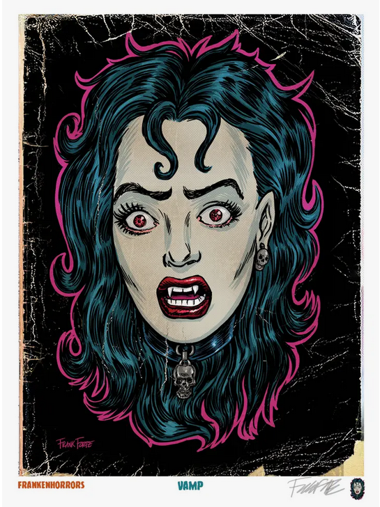 Vamp Frankenhorrors Art Print by Frank Forte - HalfMoonMusic