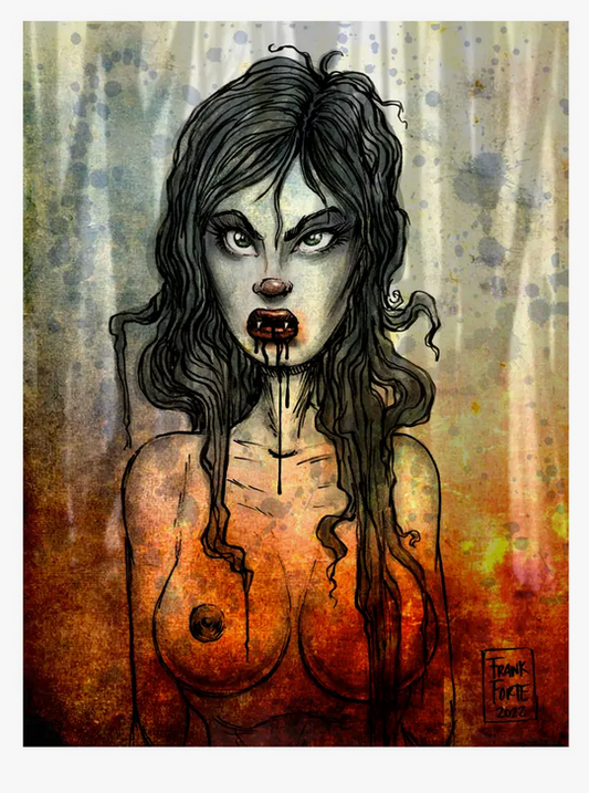Frank Forte Zombie Girl Art Print - HalfMoonMusic