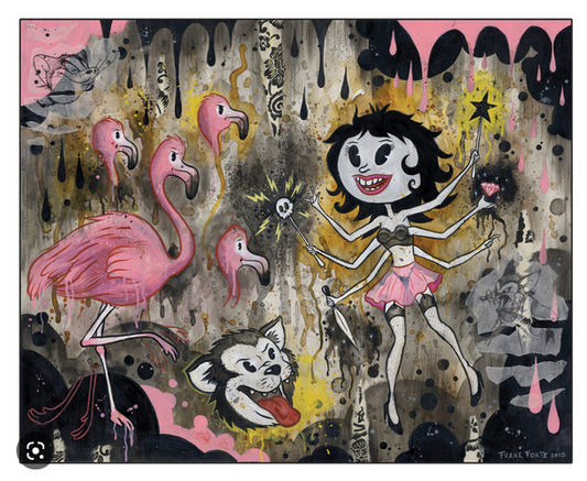 "Molly's Haunted Flamingo Rhythms" Art Print - HalfMoonMusic